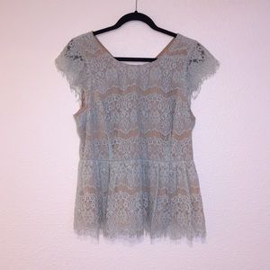 Light Blue Lace Top